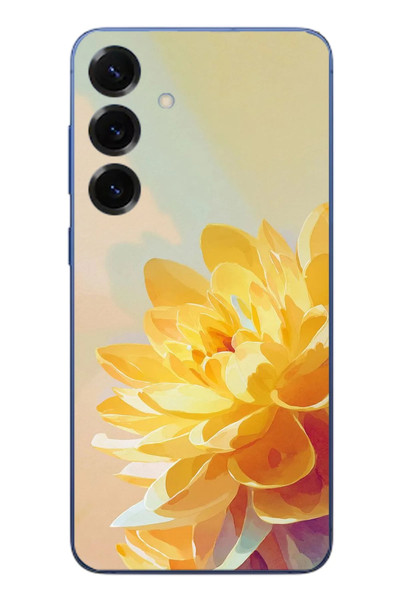 Le Balvo Samsung Galaxy S25 Plus Uyumlu Sarı Çiçek Baskılı Silikon Kılıf