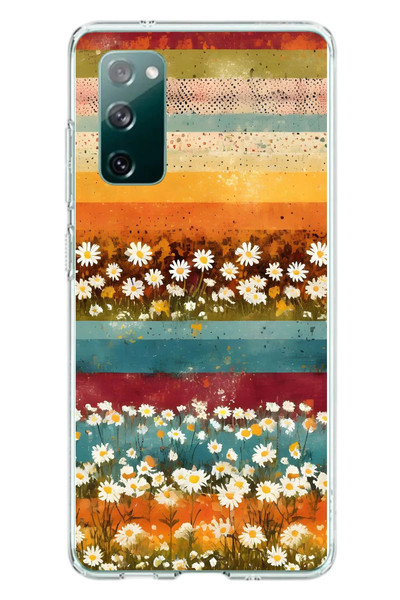 Le Balvo Samsung Galaxy S20 FE Uyumlu Çiçek Katmanları Baskılı Silikon Kılıf