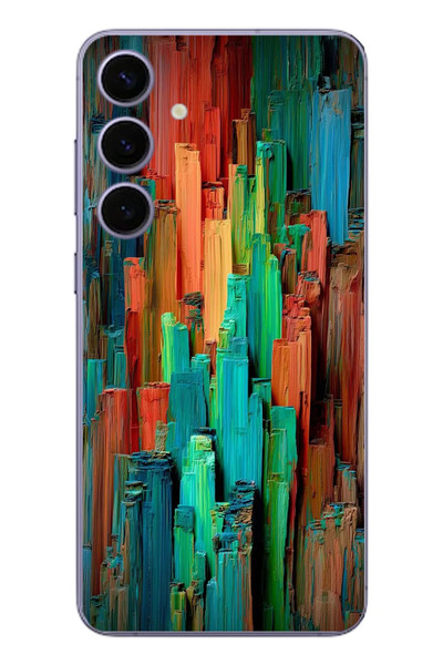 Le Balvo Samsung Galaxy S24 Plus Uyumlu Dikey Renkler Baskılı Silikon Kılıf
