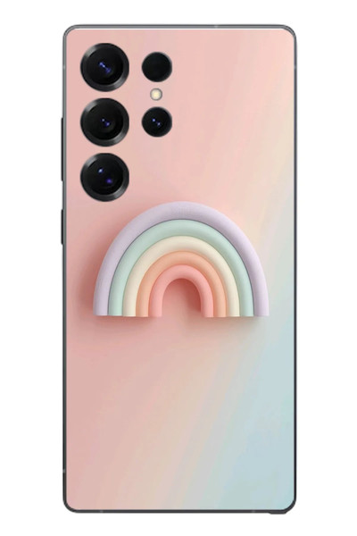 Le Balvo Samsung Galaxy S25 Ultra Uyumlu Gökkuşağı Pastel Baskılı Silikon Kılıf