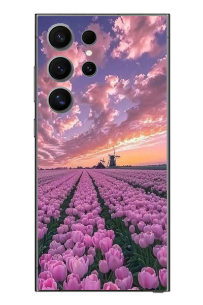 Le Balvo Samsung Galaxy S24 Ultra Uyumlu Lale Bahçesi Baskılı Silikon Kılıf