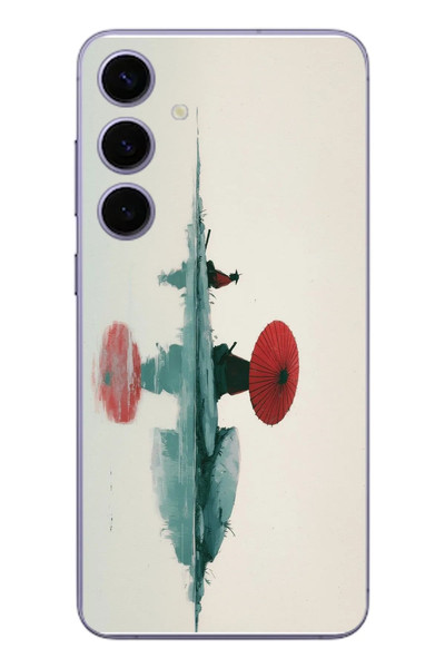 Le Balvo Samsung Galaxy S24 Plus Uyumlu Japon Şemsiyesi Baskılı Silikon Kılıf