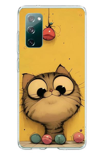 Le Balvo Samsung Galaxy S20 FE Uyumlu Kedi Çizgisi Baskılı Silikon Kılıf