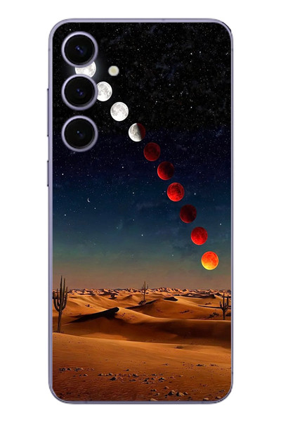Le Balvo Samsung Galaxy S24 Plus Uyumlu Ayın Geçişi Baskılı Silikon Kılıf