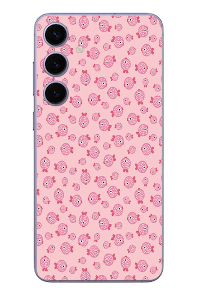 Le Balvo Samsung Galaxy S24 Plus Uyumlu Pembe Balıklar Baskılı Silikon Kılıf