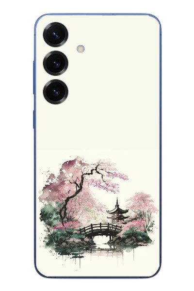 Le Balvo Samsung Galaxy S25 Plus Uyumlu Japon Bahçesi Baskılı Silikon Kılıf