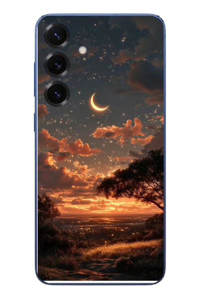 Le Balvo Samsung Galaxy S25 Plus Uyumlu Ay Gecesi Baskılı Silikon Kılıf