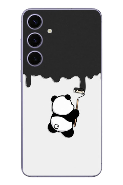 Le Balvo Samsung Galaxy S24 Plus Uyumlu Boyacı Panda Baskılı Silikon Kılıf