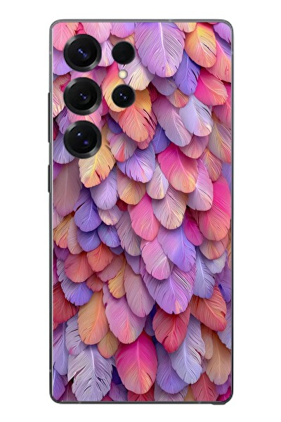 Le Balvo Samsung Galaxy S25 Ultra Uyumlu Tüylü Kalpler Baskılı Silikon Kılıf