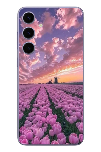 Le Balvo Samsung Galaxy S24 Plus Uyumlu Lale Bahçesi Baskılı Silikon Kılıf