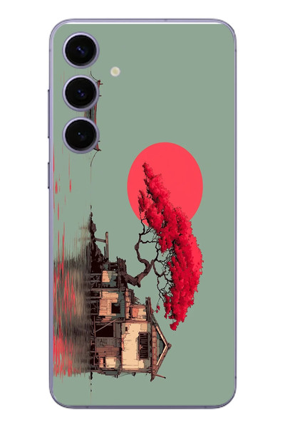 Le Balvo Samsung Galaxy S24 Plus Uyumlu Sahil Evi Baskılı Silikon Kılıf