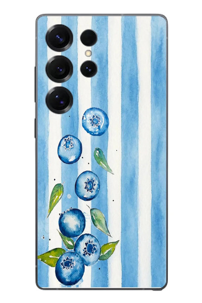Le Balvo Samsung Galaxy S25 Ultra Uyumlu Yaban Mersinleri Baskılı Silikon Kılıf