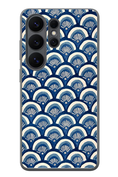 Le Balvo Samsung Galaxy S26 Ultra Uyumlu Mavi Bükleler Baskılı Silikon Kılıf