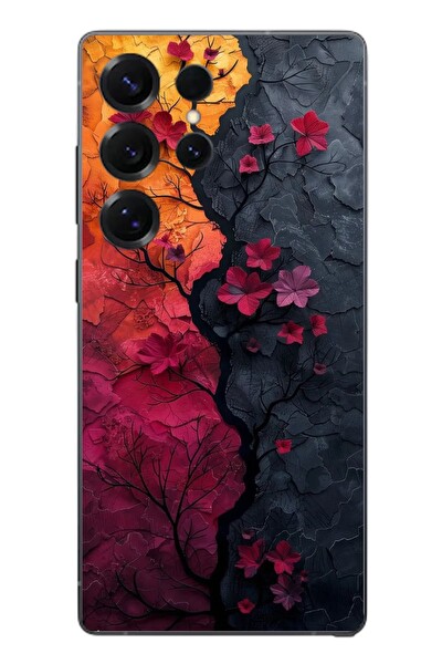 Le Balvo Samsung Galaxy S25 Ultra Uyumlu Yaprak Geçişkenliği Baskılı Silikon Kılıf