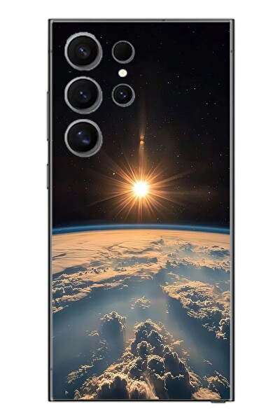 Le Balvo Samsung Galaxy S24 Ultra Uyumlu Uzay Günbatımı Baskılı Silikon Kılıf