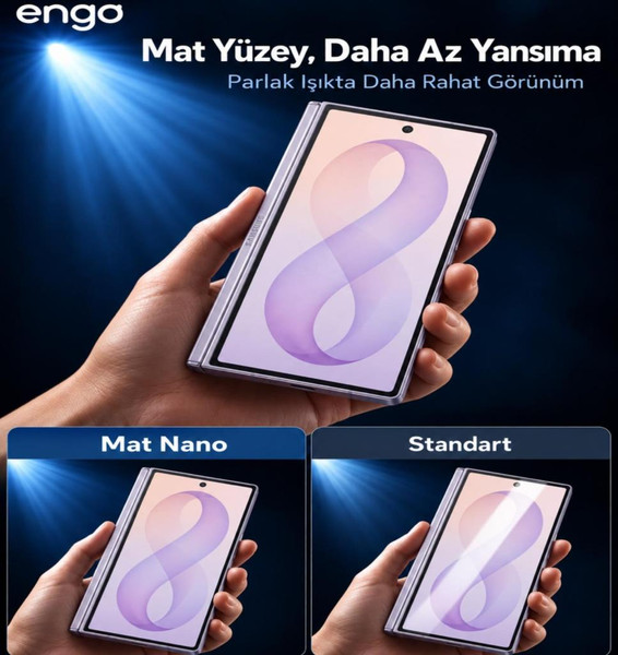 Engo Samsung Galaxy Z Fold8 İle Uyumlu Dış Mat Ekran Koruyucu 5.5