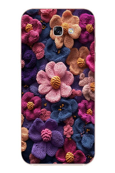 Le Balvo Samsung Galaxy A7 2017 Uyumlu Çiçek Örgüsü Baskılı Silikon Kılıf