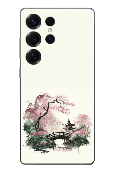 Le Balvo Samsung Galaxy S25 Ultra Uyumlu Japon Bahçesi Baskılı Silikon Kılıf