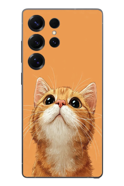 Le Balvo Samsung Galaxy S25 Ultra Uyumlu Masum Kedi Baskılı Silikon Kılıf