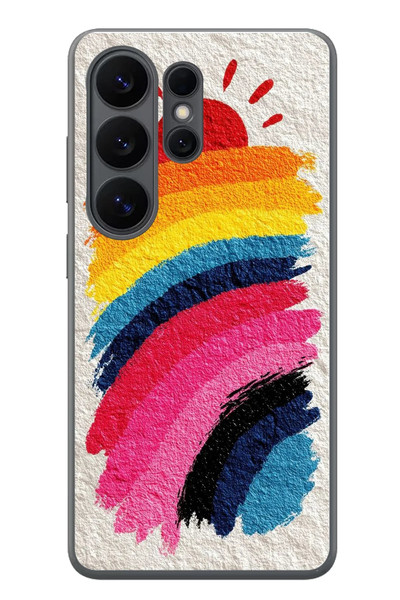 Le Balvo Samsung Galaxy S26 Ultra Uyumlu Güneşli Gökkuşağı Baskılı Silikon Kılıf