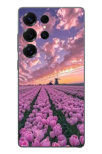 Le Balvo Samsung Galaxy S25 Ultra Uyumlu Lale Bahçesi Baskılı Silikon Kılıf