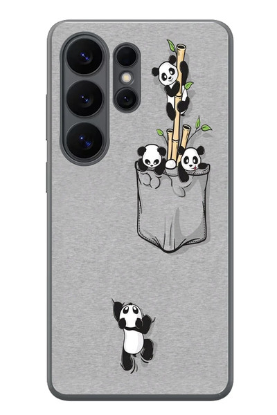 Le Balvo Samsung Galaxy S26 Ultra Uyumlu Cepli Panda Baskılı Silikon Kılıf