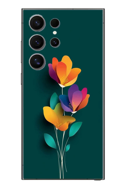 Le Balvo Samsung Galaxy S24 Ultra Uyumlu Modernizimin Çicekleri Baskılı Silikon Kılıf