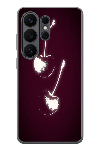 Le Balvo Samsung Galaxy S26 Ultra Uyumlu İki Kiraz Baskılı Silikon Kılıf