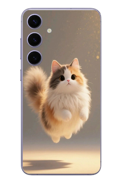 Le Balvo Samsung Galaxy S24 Plus Uyumlu Zıplayan Kedi Baskılı Silikon Kılıf
