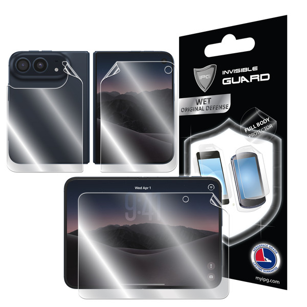 IPG Apple iPhone Duo Uyumlu İç Dış ekran ve Arka Kapak için IPG Hydrogel İnce TPU Koruyucu