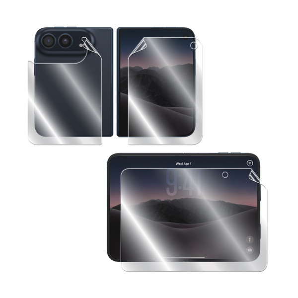 IPG Apple iPhone Duo Uyumlu İç Dış ekran ve Arka Kapak için IPG Hydrogel İnce TPU Koruyucu