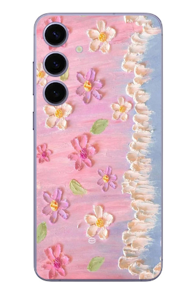 Le Balvo Samsung Galaxy S24 Plus Uyumlu Çiçek Dalgaları Baskılı Silikon Kılıf