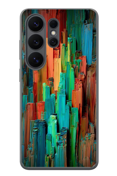 Le Balvo Samsung Galaxy S26 Ultra Uyumlu Dikey Renkler Baskılı Silikon Kılıf