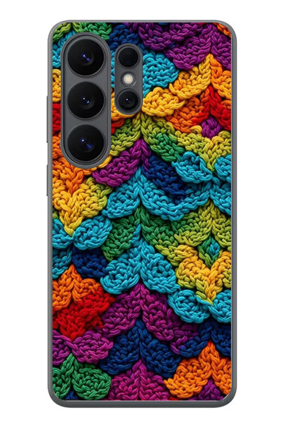Le Balvo Samsung Galaxy S26 Ultra Uyumlu Renkli Örgüler Baskılı Silikon Kılıf