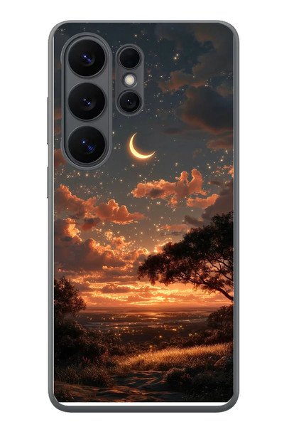 Le Balvo Samsung Galaxy S26 Ultra Uyumlu Ay Gecesi Baskılı Silikon Kılıf