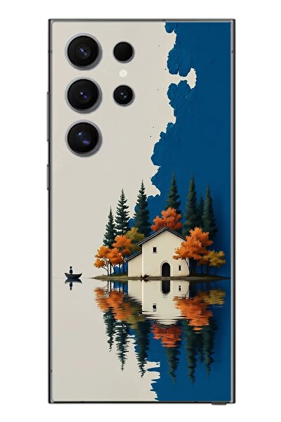 Le Balvo Samsung Galaxy S24 Ultra Uyumlu Sonbahar Evi Baskılı Silikon Kılıf