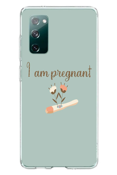 Le Balvo Samsung Galaxy S20 FE Uyumlu I'm Pregnant Baskılı Silikon Kılıf