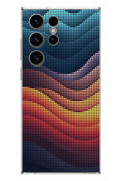 Le Balvo Samsung Galaxy S23 Ultra Uyumlu Noktalı Renkler Baskılı Silikon Kılıf