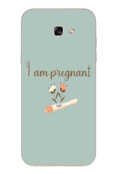 Le Balvo Samsung Galaxy A7 2017 Uyumlu I'm Pregnant Baskılı Silikon Kılıf