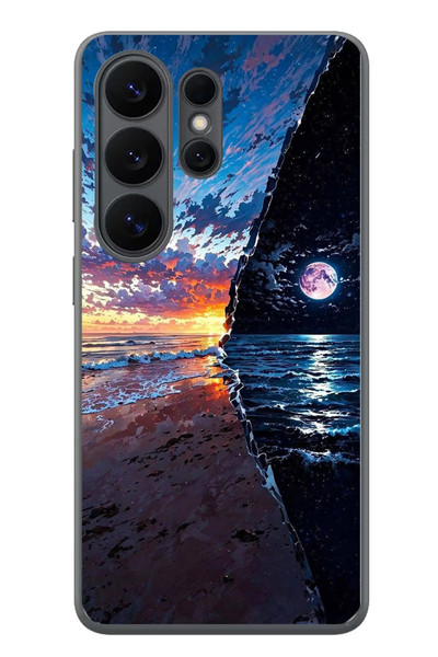 Le Balvo Samsung Galaxy S26 Ultra Uyumlu Deniz Günbatımı Baskılı Silikon Kılıf