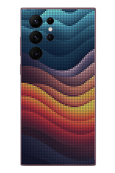 Le Balvo Samsung Galaxy S22 Ultra Uyumlu Noktalı Renkler Baskılı Silikon Kılıf