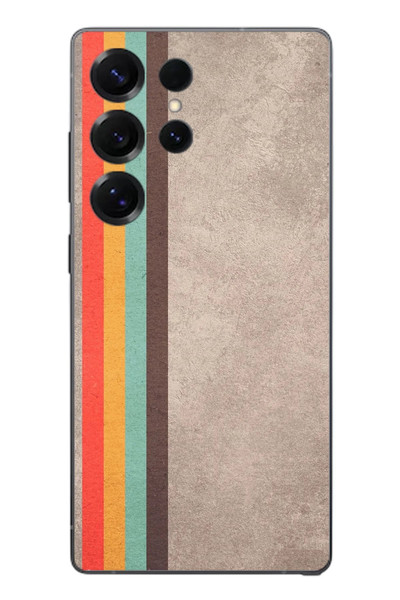 Le Balvo Samsung Galaxy S25 Ultra Uyumlu Retro Gökkuşağı Baskılı Silikon Kılıf