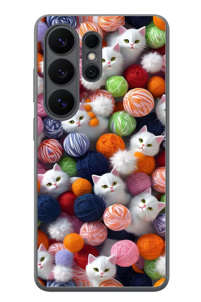 Le Balvo Samsung Galaxy S26 Ultra Uyumlu Renkli Kediler Baskılı Silikon Kılıf