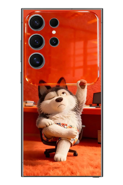 Le Balvo Samsung Galaxy S24 Ultra Uyumlu Keyifli Köpek Baskılı Silikon Kılıf