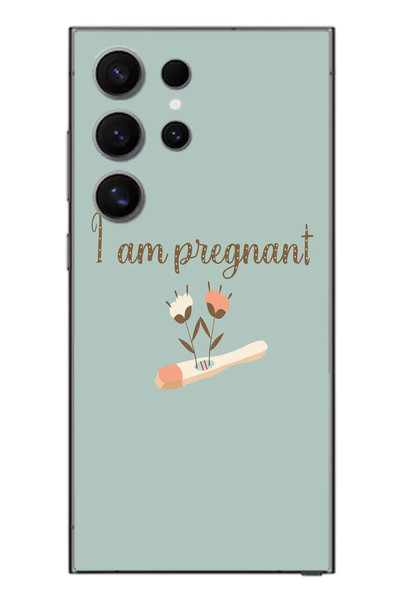 Le Balvo Samsung Galaxy S24 Ultra Uyumlu I'm Pregnant Baskılı Silikon Kılıf