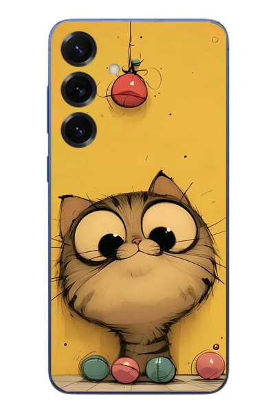 Le Balvo Samsung Galaxy S25 Plus Uyumlu Kedi Çizgisi Baskılı Silikon Kılıf