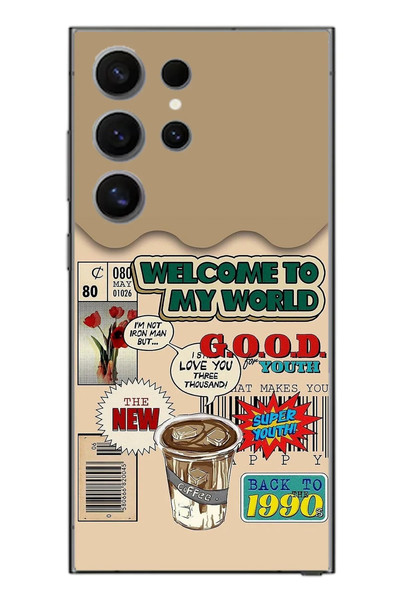 Le Balvo Samsung Galaxy S24 Ultra Uyumlu Doksanlar Gençliği Baskılı Silikon Kılıf