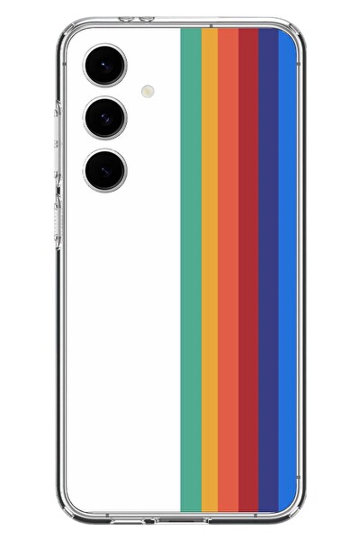 Le Balvo Samsung Galaxy S24 FE Uyumlu Gökkuşağı Baskılı Silikon Kılıf