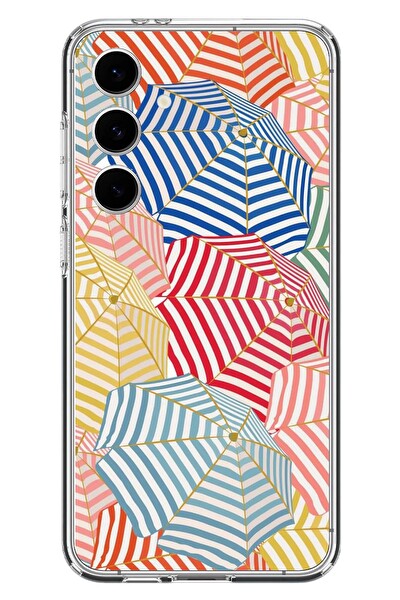 Le Balvo Samsung Galaxy S24 FE Uyumlu Şemsiyeler Baskılı Silikon Kılıf