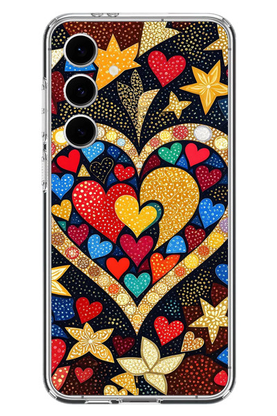 Le Balvo Samsung Galaxy S24 FE Uyumlu Kalplerimiz Baskılı Silikon Kılıf